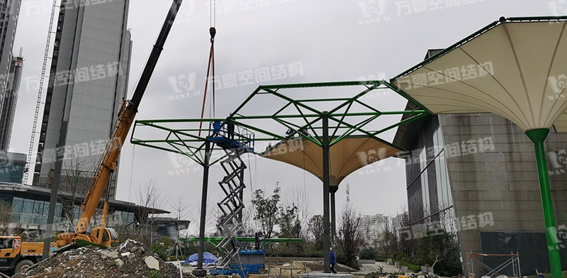 五鄉地鐵站傘狀PTFE膜結構工程